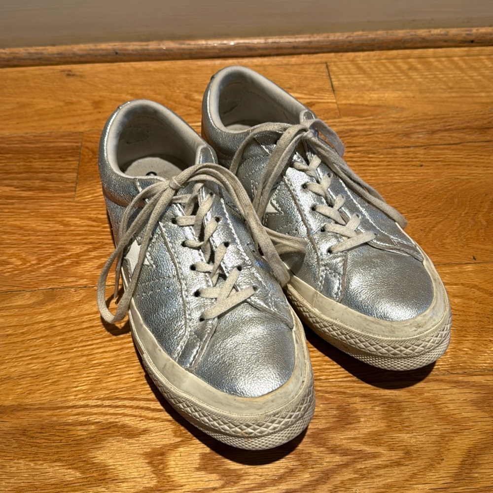 Silver Converse All Star Sneakers